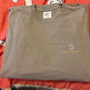 Simply Southern Taupe Long Sleeve Tee with Small Chest Logo